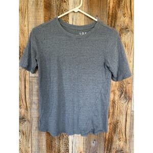 LOFT Linen Gray Blue Short Sleeve Tee Shirt Women’s XS Casual Lightweight Basic